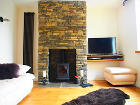 Feature Stone Fireplace
